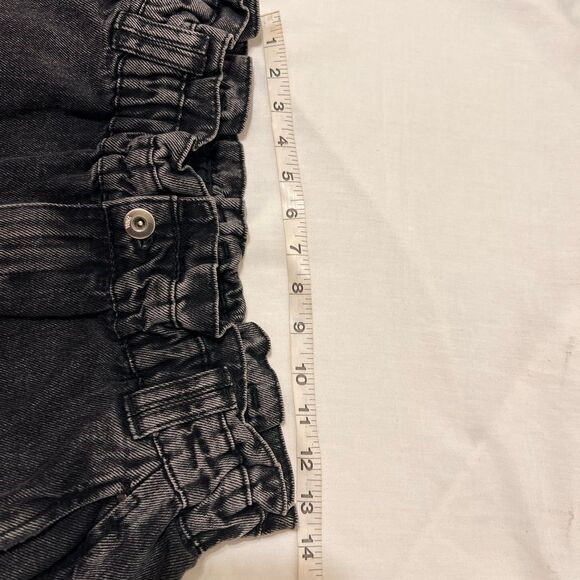 Zara Black Baggy Cropped Jeans New Size 8 - Picture 8 of 13